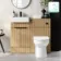 Sicily Fluted Country Oak Combination Vanity Basin and Miami Toilet 1000mm - Black Accents