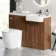 Sicily Fluted Black Walnut Combination Vanity Basin and Utah Comfort Height Toilet 1200mm - Chrome Handles - Right Handed