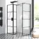 Munich Matt Black Grid 8mm Walk In Shower Enclosure 700mm & 700mm Glass with Pivotal Return Panel