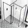 Munich Matt Black Framed 8mm Walk In Shower Enclosure 800mm & 800mm Glass with Pivotal Return Panel