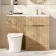 Havana Fluted Country Oak Combination Vanity Basin and Tucson Toilet 1100mm - Brushed Brass Accents - Right Handed