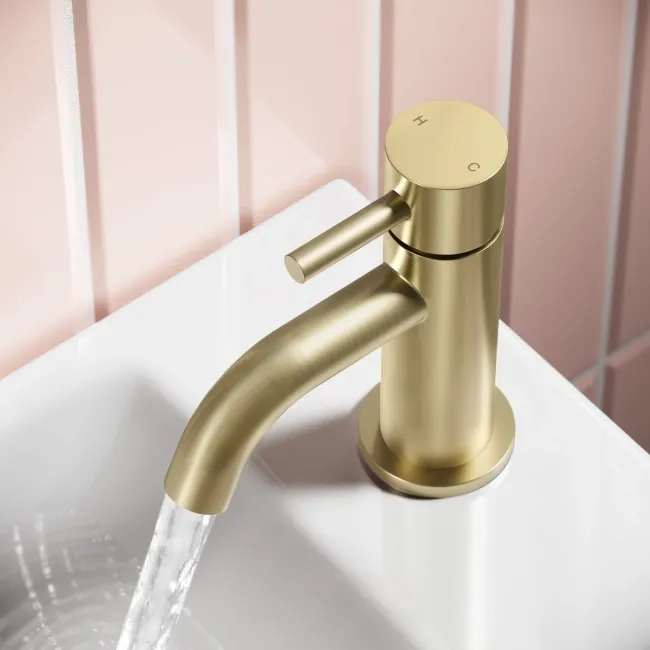 Selma Brushed Brass Cloakroom Basin Mixer Tap