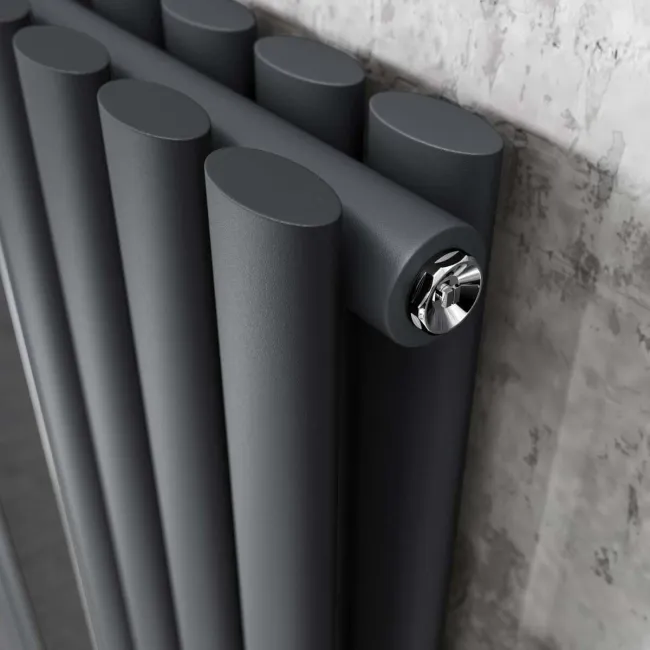 Marseille Anthracite Double Vertical Mirror Radiator 1800x620mm