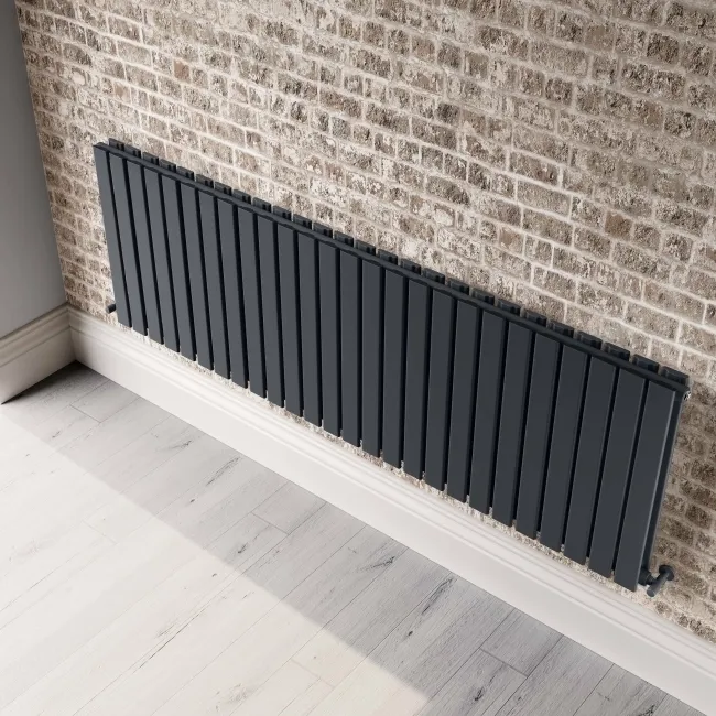 Faro Anthracite Double Flat Panel Horizontal Radiator 600x1820mm