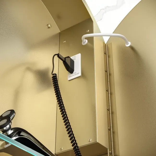 Mollie Matt Brass Round Illuminated LED Mirror Cabinet 500mm