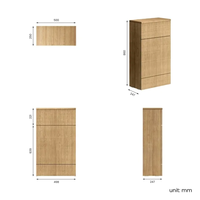 Havana Country Oak 500 Toilet Unit