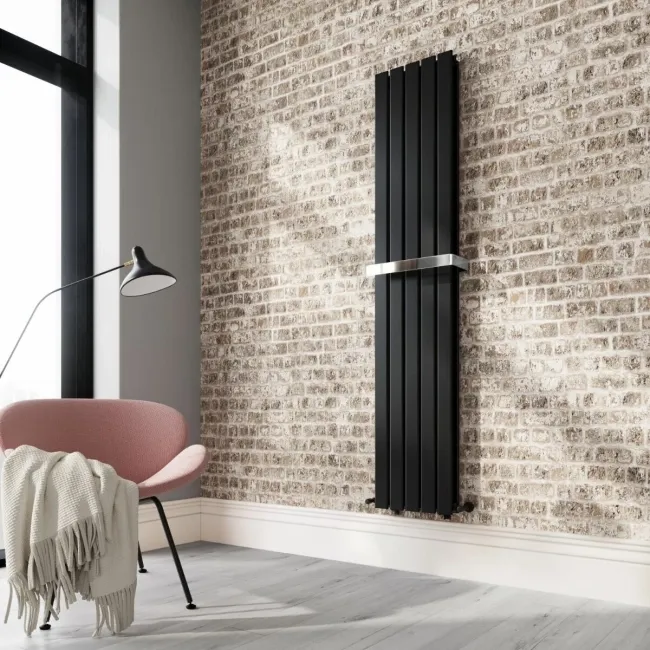 Chrome Towel Hanger 380mm for Double Flat Panel Radiator