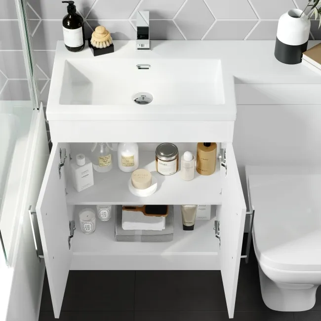 Avon Gloss White Combination Vanity Basin and Atlanta Toilet 1100mm - Left Handed