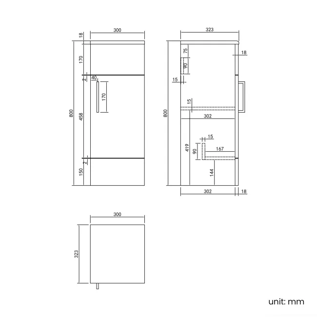 Harper Charcoal Elm Combination Vanity Basin and Miami Toilet 1500mm