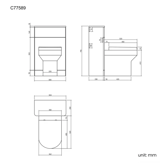 Curved Gloss White Slimline Back To Wall Unit and Denver Toilet