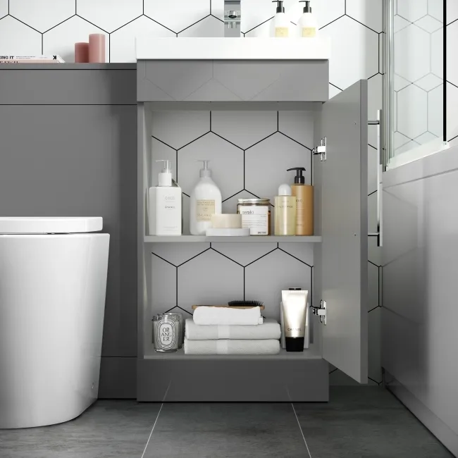 Avon Stone Grey Combination Vanity Basin and Boston Toilet 950mm