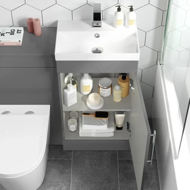 Avon Stone Grey Combination Vanity Basin and Boston Toilet 950mm