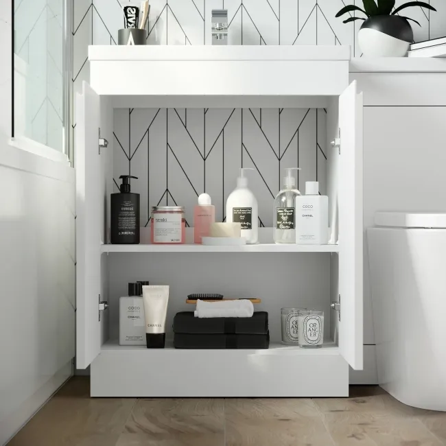 Trent Gloss White Combination Vanity Basin and Boston Toilet 1100mm - Left Handed