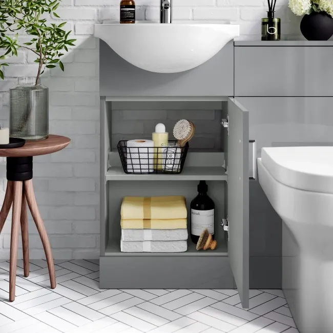 Quartz Stone Grey Combination Vanity Basin and Denver Toilet 950mm