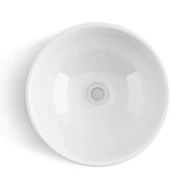 Lucia Chalk White Vanity with Marble Top & Round Counter Top Basin 1030mm - Brass Knurled Handles