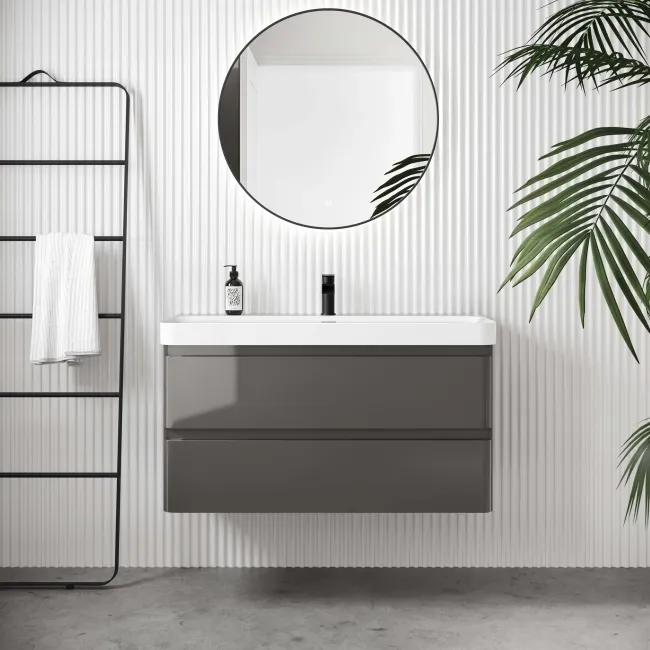 Corsica Tungsten Grey Basin Drawer Vanity 1000mm