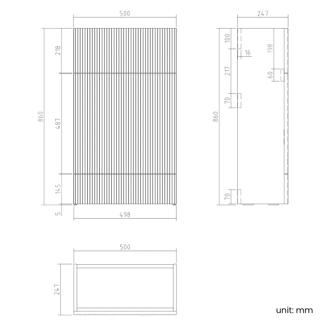Havana Fluted Coastal White Basin Vanity and Back To Wall Toilet Unit 1100mm (Excludes Toilet) - Brushed Brass Accents - Left Handed