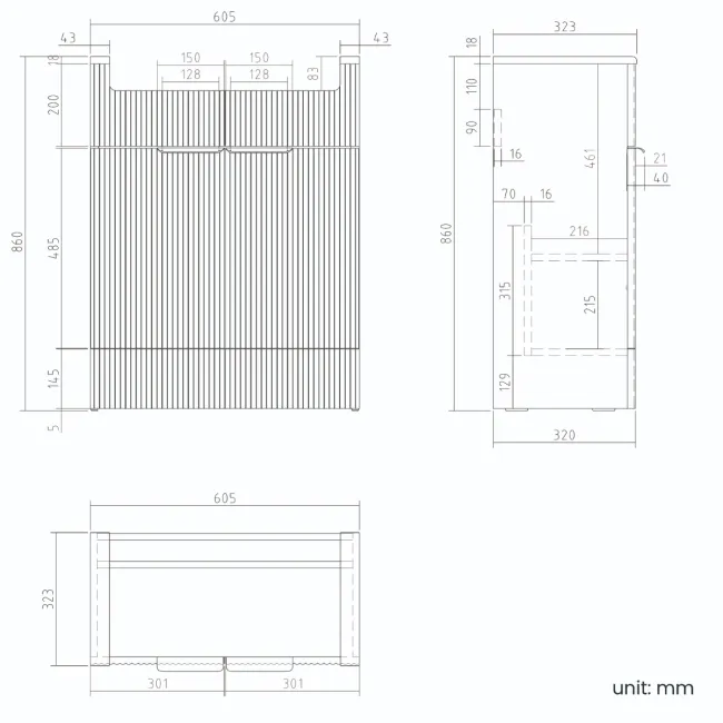 Sicily Fluted Country Oak Combination Vanity Basin and Houston Toilet 1200mm - Brushed Brass Accents - Right Handed