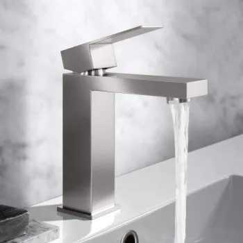 Dart Brushed Stainless Steel Basin Mixer Tap