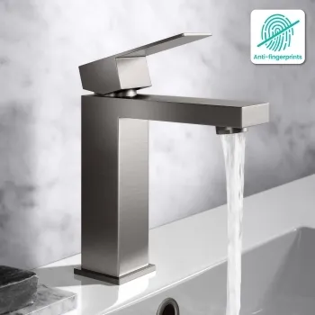Dart Gunmetal Grey Basin Mixer Tap