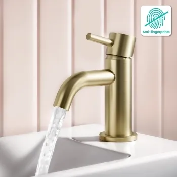 Selma Brushed Brass Cloakroom Basin Mixer Tap