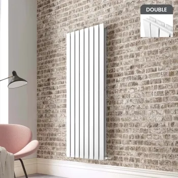Faro White Double Flat Panel Vertical Radiator 1600x560mm