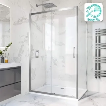 Hamburg Easy Clean 8mm Sliding Shower Enclosure 1100x900mm - Easy Fix Feature