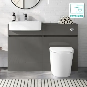 Foster Tungsten Grey Combination Vanity Basin and Boston Toilet 1200mm