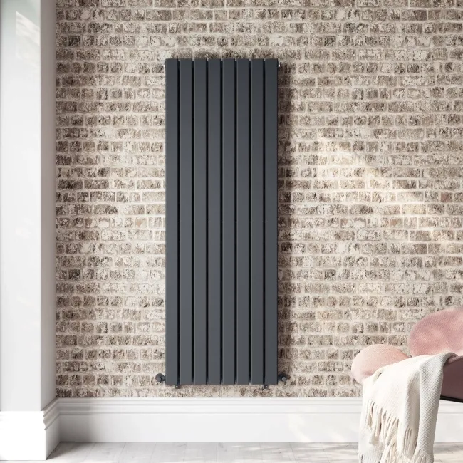 Faro Anthracite Double Flat Panel Vertical Radiator 1600x560mm