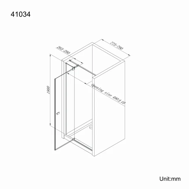 Vienna Easy Clean 8mm Hinged Shower Door 800mm