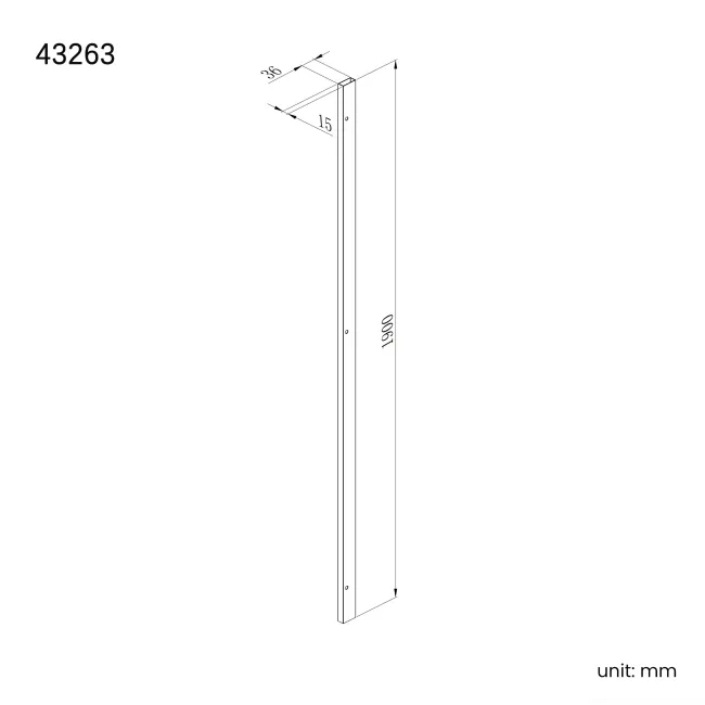 Hamburg 15mm Brushed Brass Extension Profile 1900mm Height