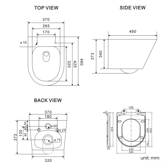 Boston Rimless Wall Hung Toilet With Premium Soft Close Seat