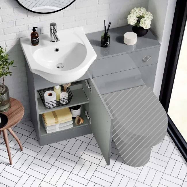 Quartz Stone Grey Basin Vanity and Back To Wall Toilet Unit 950mm
