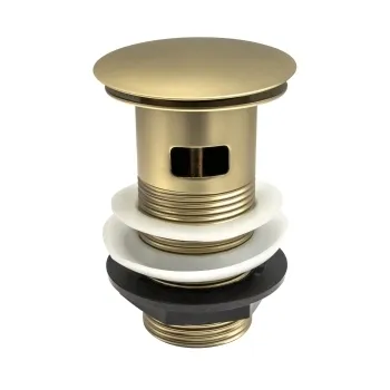 Brushed Brass Dome Top Pop Up Basin Waste - Slotted