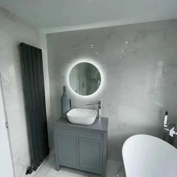 Bermuda Dove Grey Vanity With Curved Counter Top Basin 800mm