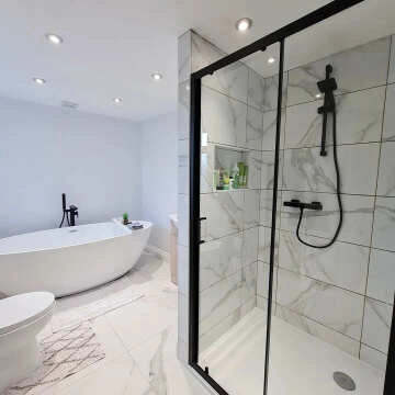 London Matt Black 6mm Sliding Shower Door 1200mm