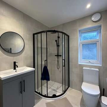 Essence Black Framed Round Bathroom Mirror 500mm