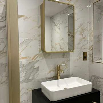 Olivia Matt Brass Mirror Cabinet 710x500mm