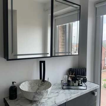 Mia Black Framed Illuminated LED Mirror Cabinet 710x1000mm