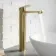 Lune Brushed Brass High Rise Basin Mixer Tap