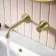 Selma Brushed Brass Wall Mounted Basin Mixer Tap