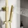 Skye Square Brushed Brass Thermostatic Bath Filler Shower Set