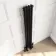 Athens Matt Black Double Column Vertical Traditional Radiator 1500x200mm