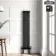 Athens Matt Black Double Column Vertical Traditional Radiator 1500x290mm