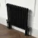 Athens Matt Black Double Column Horizontal Traditional Radiator 600x605mm