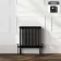 Athens Matt Black Triple Column Horizontal Traditional Radiator 600x605mm