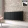 Faro Matt Black Single Flat Panel Horizontal Radiator 600x1610mm