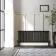 Athens Matt Black Double Column Horizontal Traditional Radiator 600x1595mm
