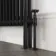 Athens Matt Black Double Column Horizontal Traditional Radiator 750x605mm