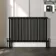 Athens Matt Black Double Column Horizontal Traditional Radiator 750x1190mm